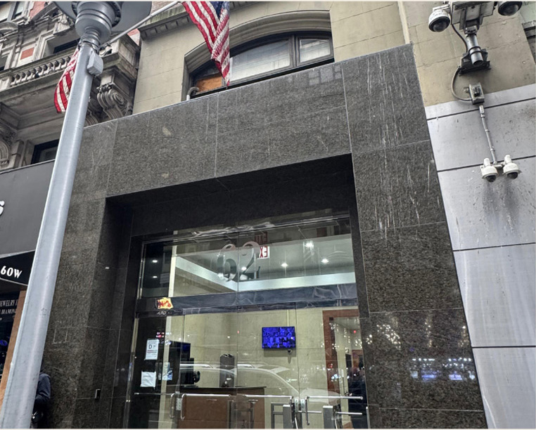 Mizrahi & Sayegh headquarters entrance on 47th Street, New York